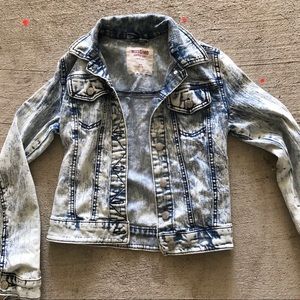 Distressed Jean Jean jacket